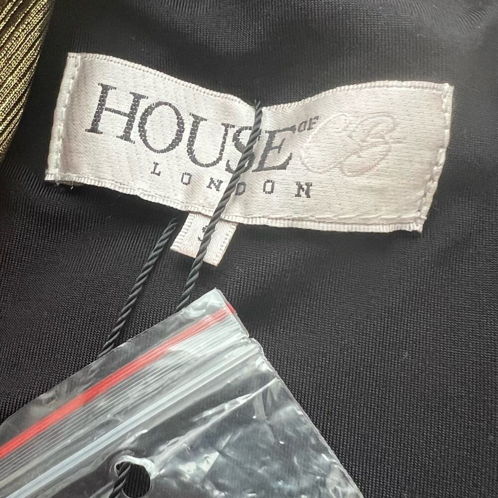 House Of CB London ALVONA
Metallic Bronze Drape Mini Dress Size S - Picture 9 of 11